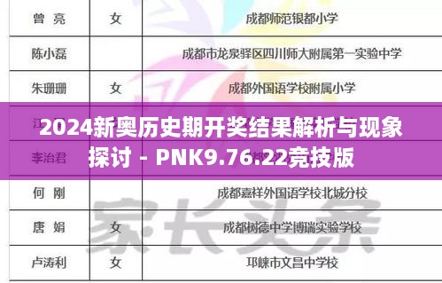 2024新奥历史期开奖结果解析与现象探讨 - PNK9.76.22竞技版