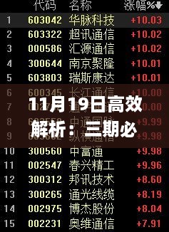 11月19日高效解析：三期必出三肖三码微博_ZBD8.21.71普及版