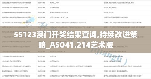 55123澳门开奖结果查询,持续改进策略_ASO41.214艺术版