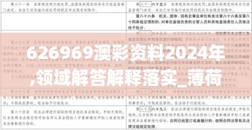 626969澳彩资料2024年,领域解答解释落实_薄荷版IKG1.50