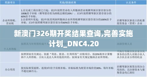 新澳门326期开奖结果查询,完善实施计划_DNC4.20