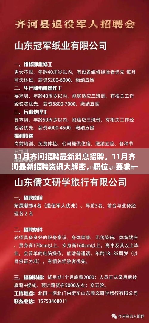 揭秘11月齐河最新招聘资讯，职位、要求一网打尽