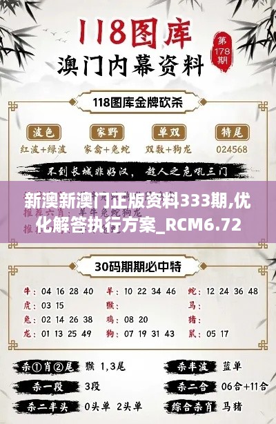 新澳新澳门正版资料333期,优化解答执行方案_RCM6.72