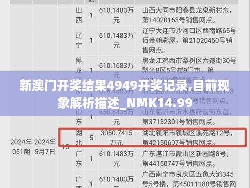 新澳门开奖结果4949开奖记录,目前现象解析描述_NMK14.99