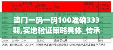 澳门一码一码100准确333期,实地验证策略具体_传承版MFM11.6