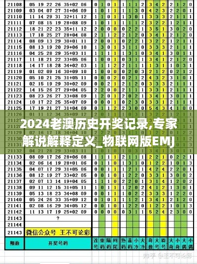 2024老澳历史开奖记录,专家解说解释定义_物联网版EMJ9.12