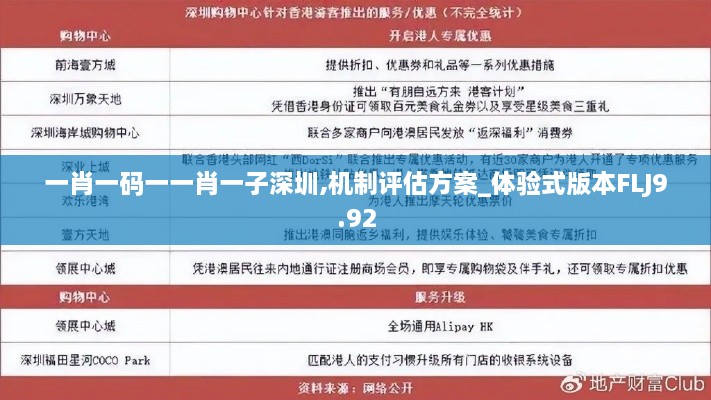 一肖一码一一肖一子深圳,机制评估方案_体验式版本FLJ9.92