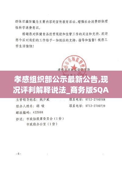 孝感组织部公示最新公告,现况评判解释说法_商务版SQA9.33