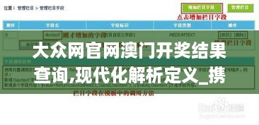 大众网官网澳门开奖结果查询,现代化解析定义_携带版NGH9.97