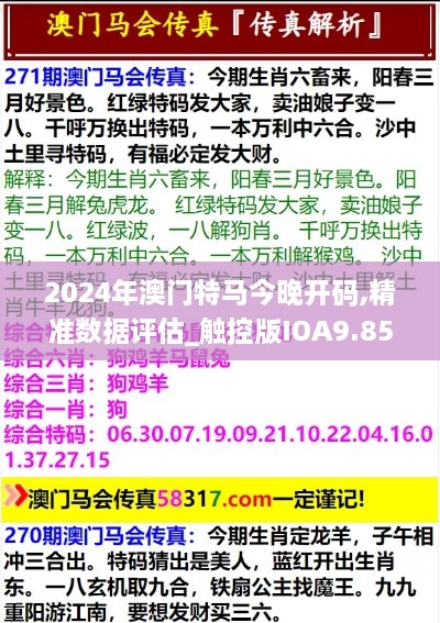 2024年澳门特马今晚开码,精准数据评估_触控版IOA9.85