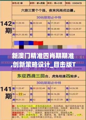 新澳门精准四肖期期准,创新策略设计_目击版TAY9.8