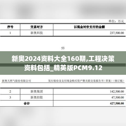 新奥2024资料大全160期,工程决策资料包括_精英版PCM9.12