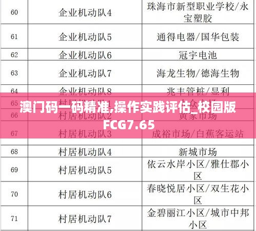 澳门码一码精准,操作实践评估_校园版FCG7.65