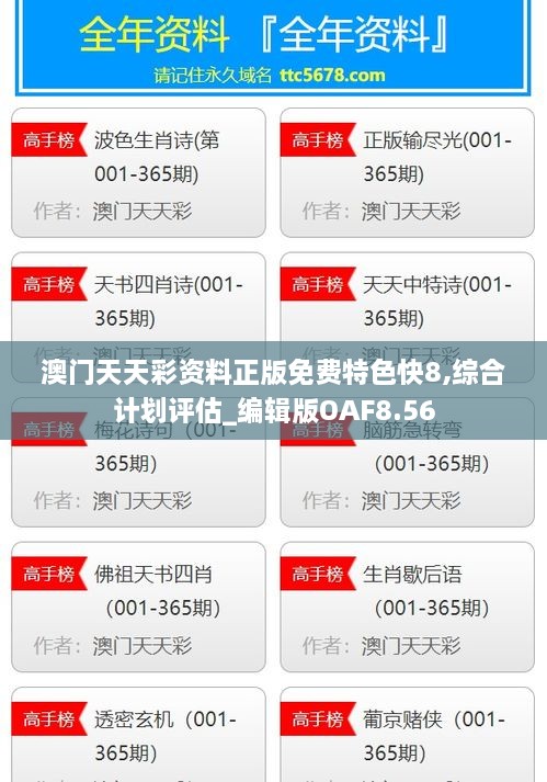 澳门天天彩资料正版免费特色快8,综合计划评估_编辑版OAF8.56