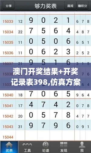 澳门开奖结果+开奖记录表398,仿真方案实施_云端版HKW4.47