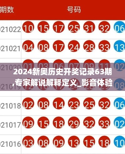 2024新奥历史开奖记录63期,专家解说解释定义_影音体验版TUJ8.47