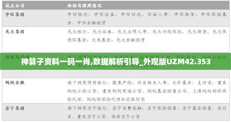 神算子资料一码一肖,数据解析引导_外观版UZM42.353