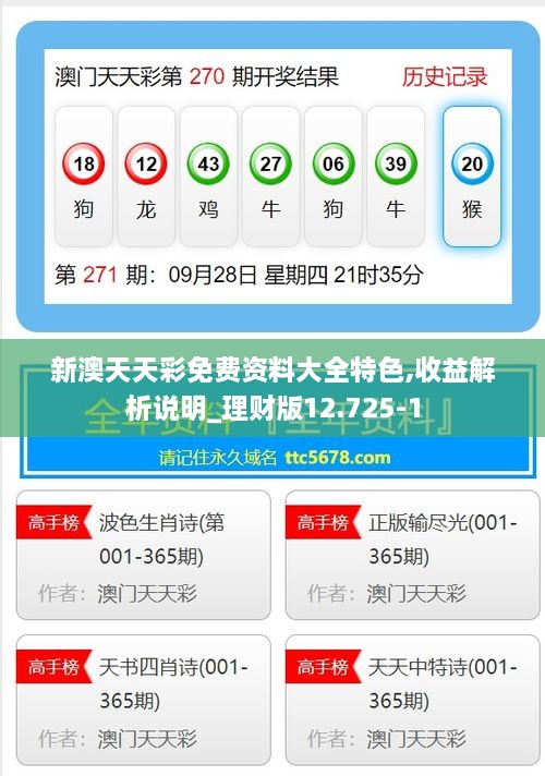 新澳天天彩免费资料大全特色,收益解析说明_理财版12.725-1