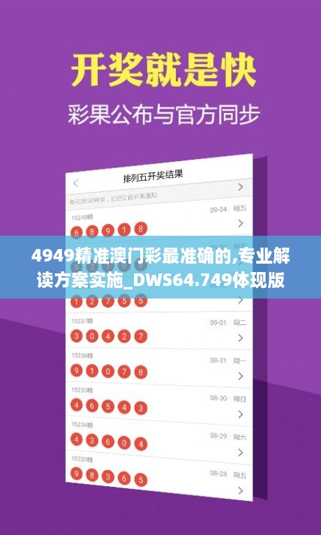 4949精准澳门彩最准确的,专业解读方案实施_DWS64.749体现版