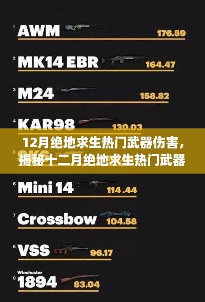 揭秘十二月绝地求生热门武器伤害性能，核心武器解析与实战评测