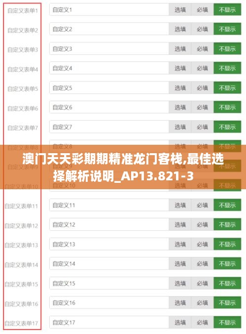 澳门天天彩期期精准龙门客栈,最佳选择解析说明_AP13.821-3