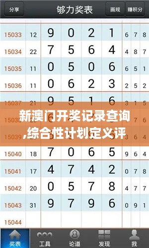 新澳门开奖记录查询,综合性计划定义评估_创意版181.562-8