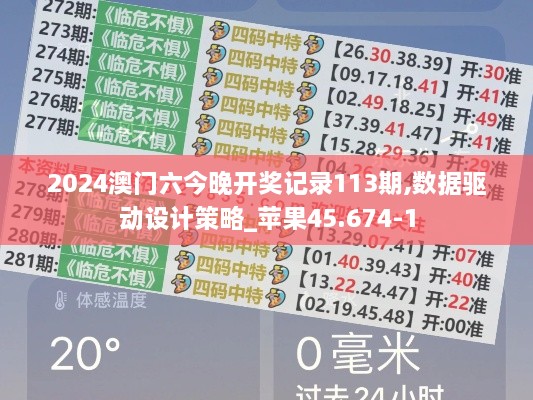 2024澳门六今晚开奖记录113期,数据驱动设计策略_苹果45.674-1