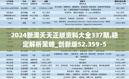 2024新澳天天正版资料大全337期,稳定解析策略_创新版52.359-5