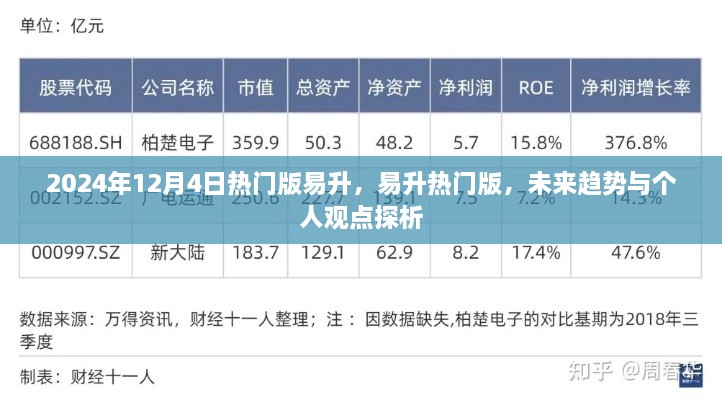 易升热门版未来趋势与个人观点探析，2024年12月4日热门版易升展望