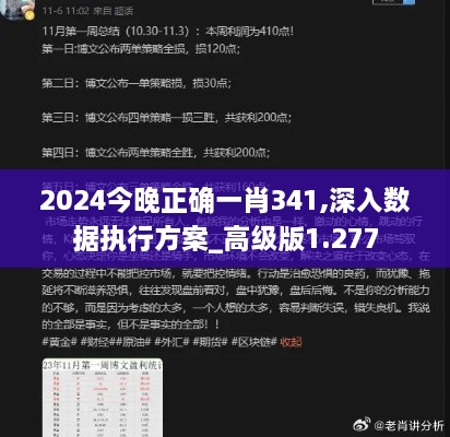 2024今晚正确一肖341,深入数据执行方案_高级版1.277