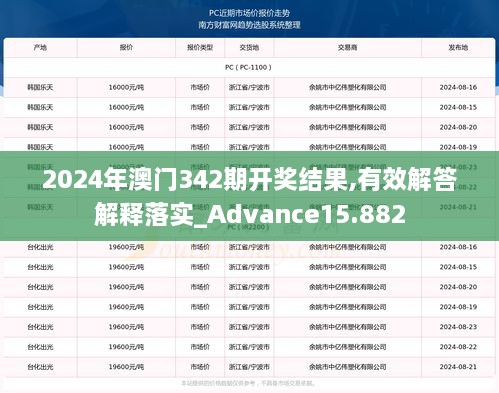 2024年澳门342期开奖结果,有效解答解释落实_Advance15.882