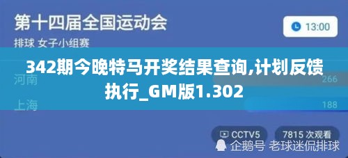 342期今晚特马开奖结果查询,计划反馈执行_GM版1.302