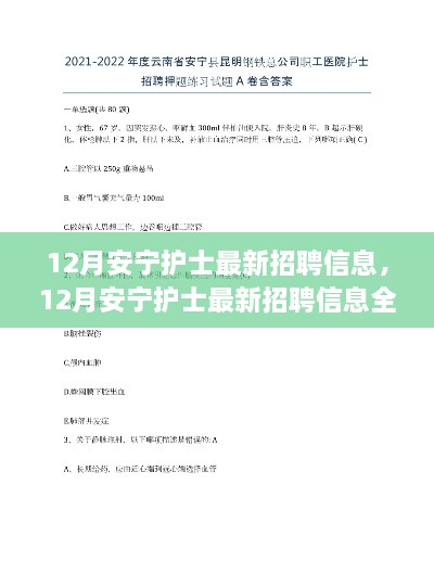 12月安宁护士最新招聘信息详解与全面评测