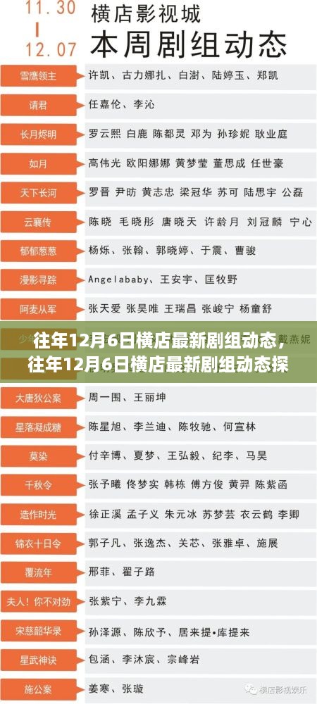 揭秘往年12月6日横店剧组动态，掌握影视资讯成为影视达人！