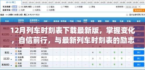 最新列车时刻表下载指南，自信前行，励志之旅启程
