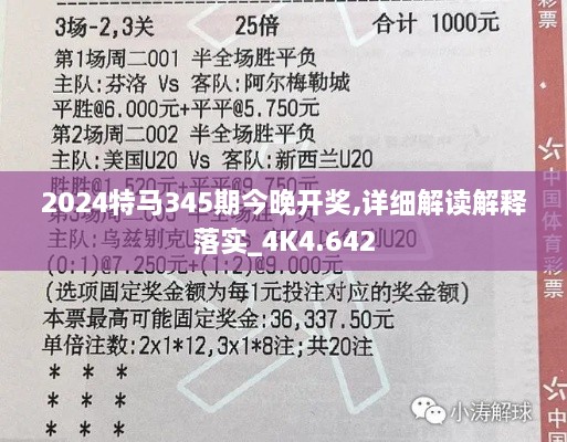 2024特马345期今晚开奖,详细解读解释落实_4K4.642