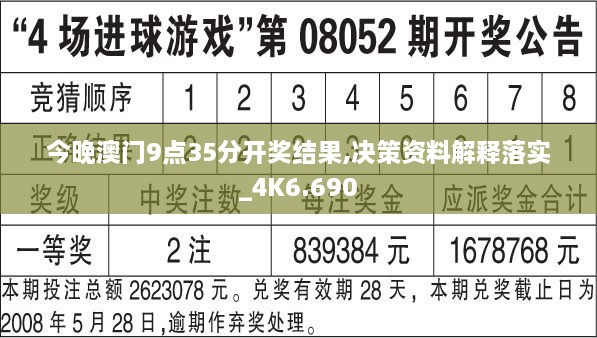 今晚澳门9点35分开奖结果,决策资料解释落实_4K6.690