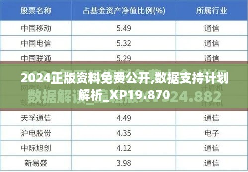 2024正版资料免费公开,数据支持计划解析_XP19.870