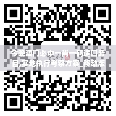 今晚澳门必中一肖一码适囗务目,实地执行考察方案_移动版8.539