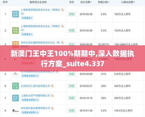 新澳门王中王100%期期中,深入数据执行方案_suite4.337