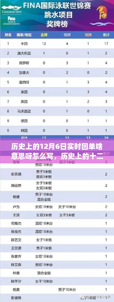 历史上的12月6日，重大事件与影响回顾，实时回单解读