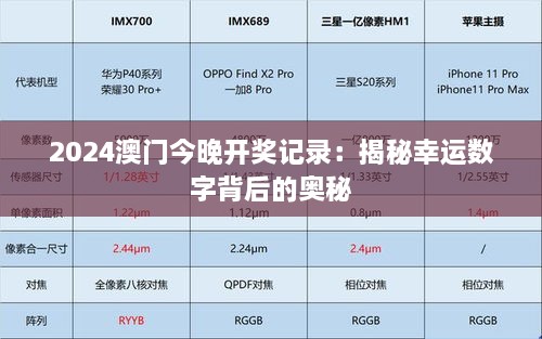 2024澳门今晚开奖记录：揭秘幸运数字背后的奥秘