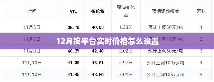 12月平台实时价格设置指南