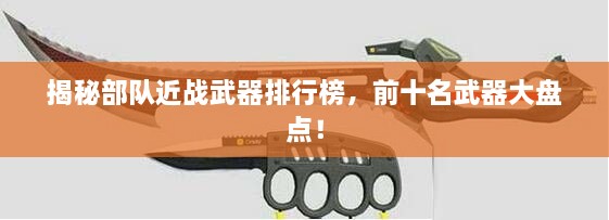 揭秘部队近战武器排行榜，前十名武器大盘点！
