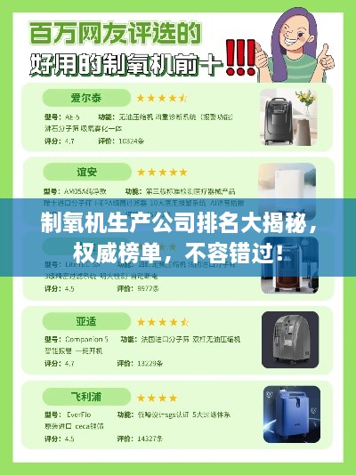 制氧机生产公司排名大揭秘，权威榜单，不容错过！